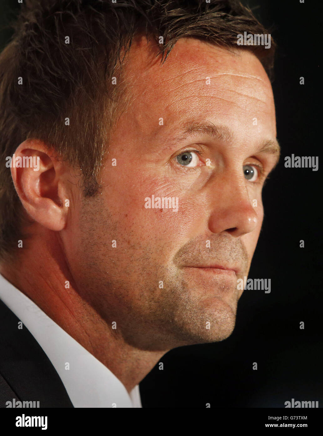 Ronny Deila is unveiled as the new Celtic manage during a press conference at Celtic Park, Glasgow. Stock Photo