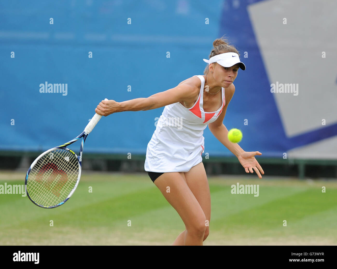 Poland's Magda Linette in action against Great Britain's Jade Windley during the AEGON Nottingham Challenge at The Nottingham Tennis Centre, Nottingham. Stock Photo