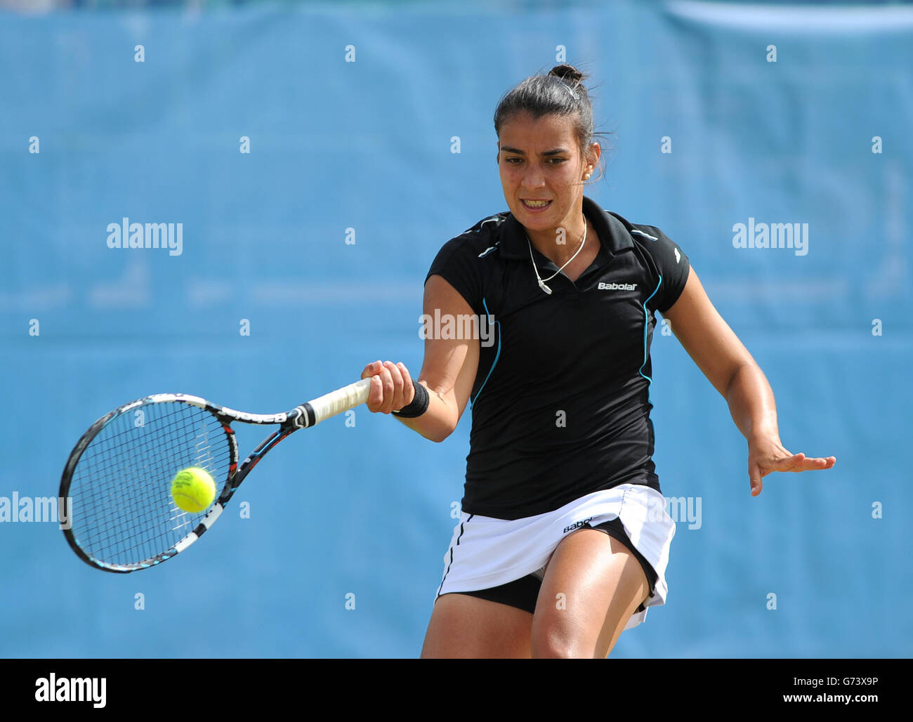 Paraguay's Veronica Cepede Royg in action against Great Britain's Katie Boulter during the AEGON Nottingham Challenge at The Nottingham Tennis Centre, Nottingham. Stock Photo