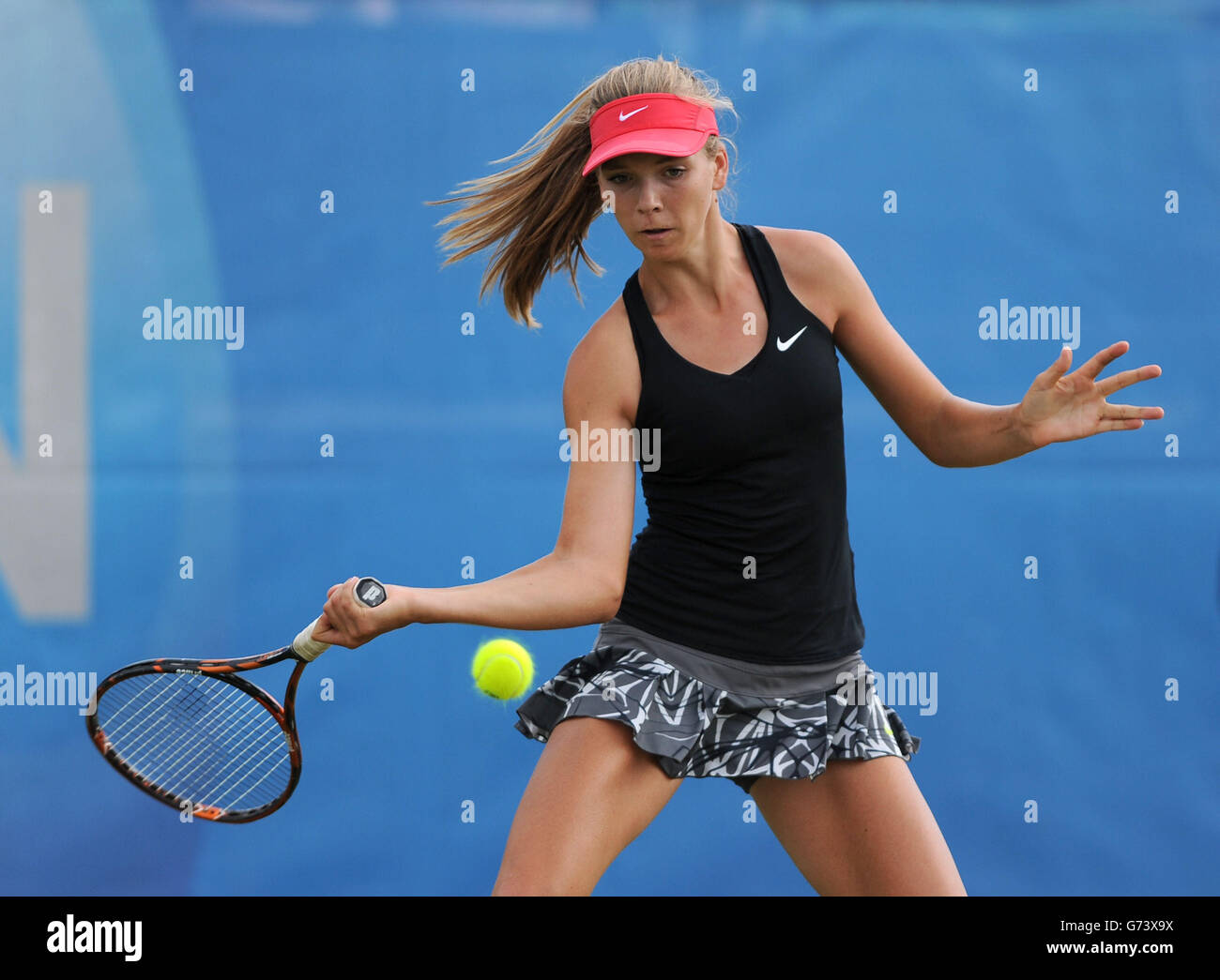 Great Britain's Katie Boulter in action against Paraguay's Veronica Cepede Royg during the AEGON Nottingham Challenge at The Nottingham Tennis Centre, Nottingham. Stock Photo