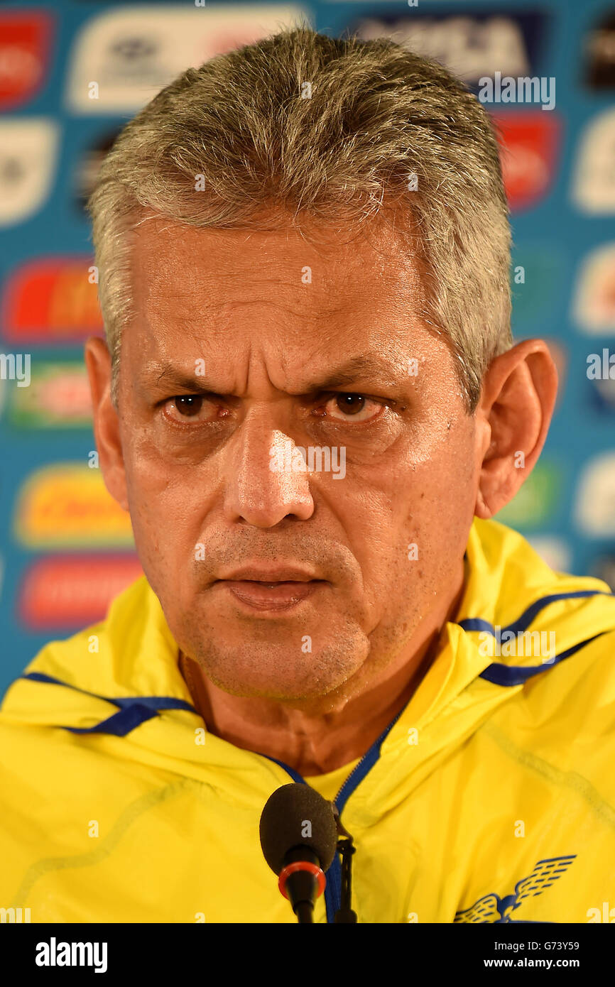 Ecuador coach Reinaldo Rueda during a press conference at the Estadio Nacional Brasilia Stock Photo