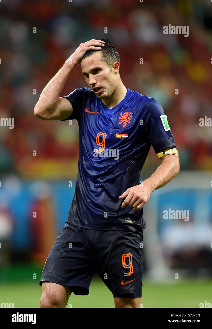 Soccer - FIFA World Cup 2014 - Group B - Spain v Netherlands - Arena Fonte Nova. Netherland's Robin van Persie Stock Photo