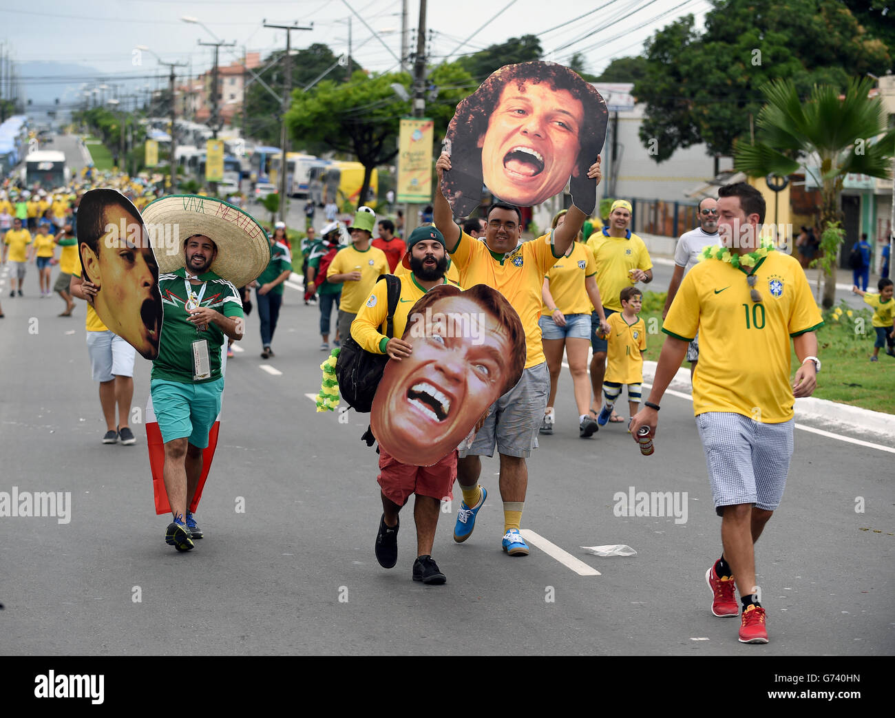 Soccer - FIFA World Cup 2014 - Group A - Brazil v Mexico - Estadio Castelao Stock Photo