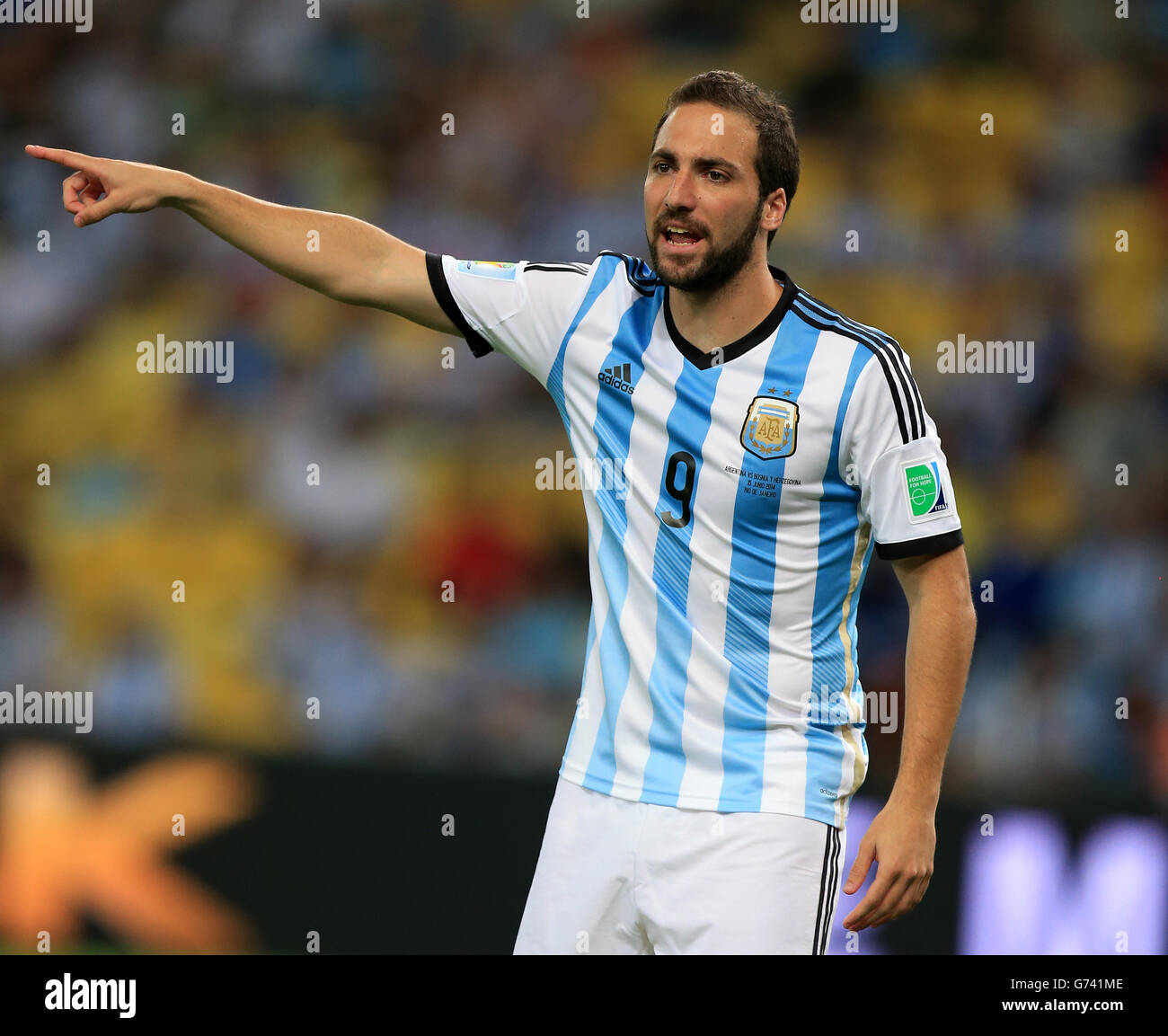 Soccer - FIFA World Cup 2014 - Group F - Argentina v Bosnia and Herzegovina - Maracana. Argentina's Gonzalo Higuain Stock Photo