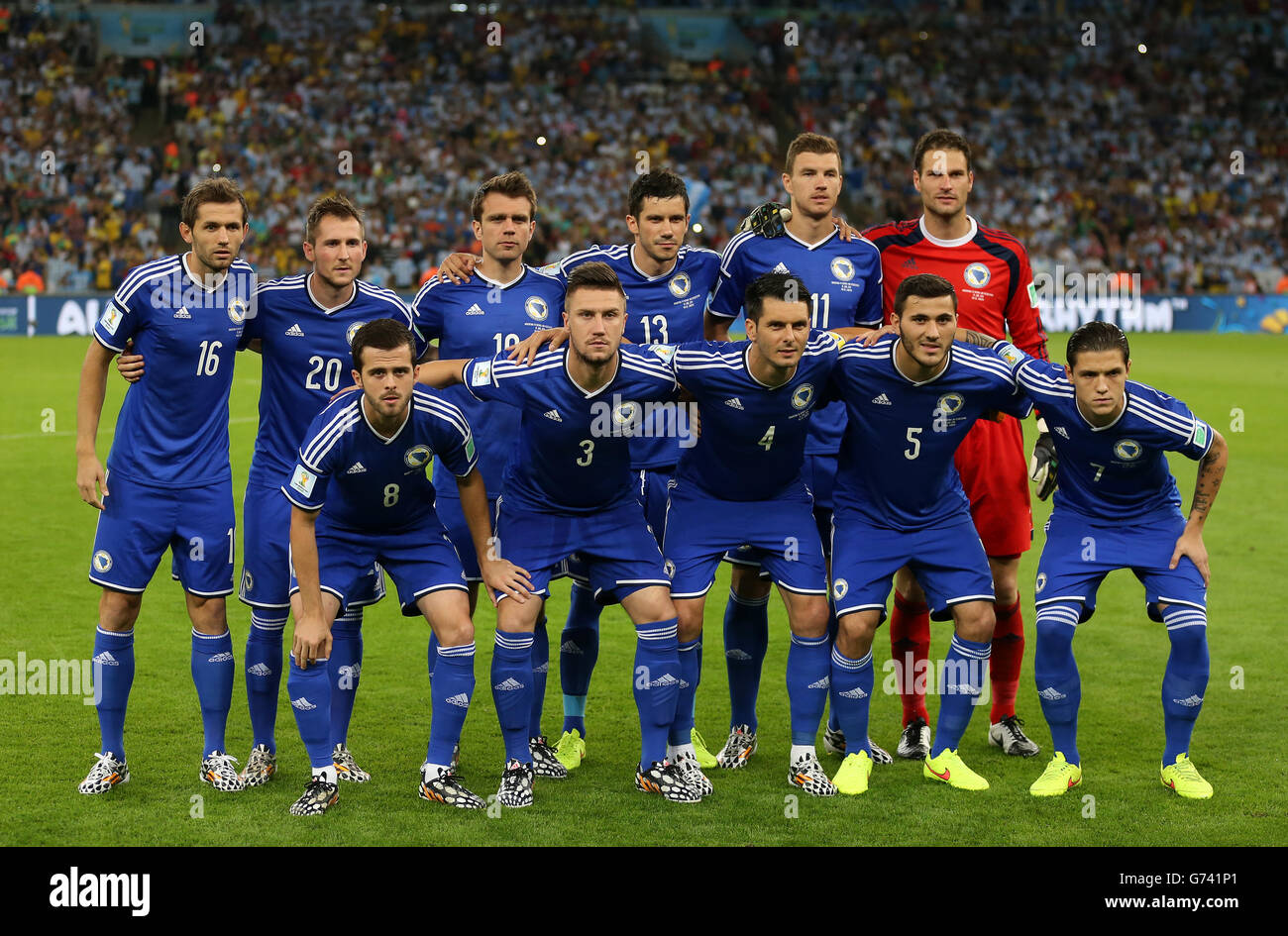 Soccer - FIFA World Cup 2014 - Group F - Argentina v Bosnia and Herzegovina - Maracana. Bosnia and Herzegovina team group Stock Photo