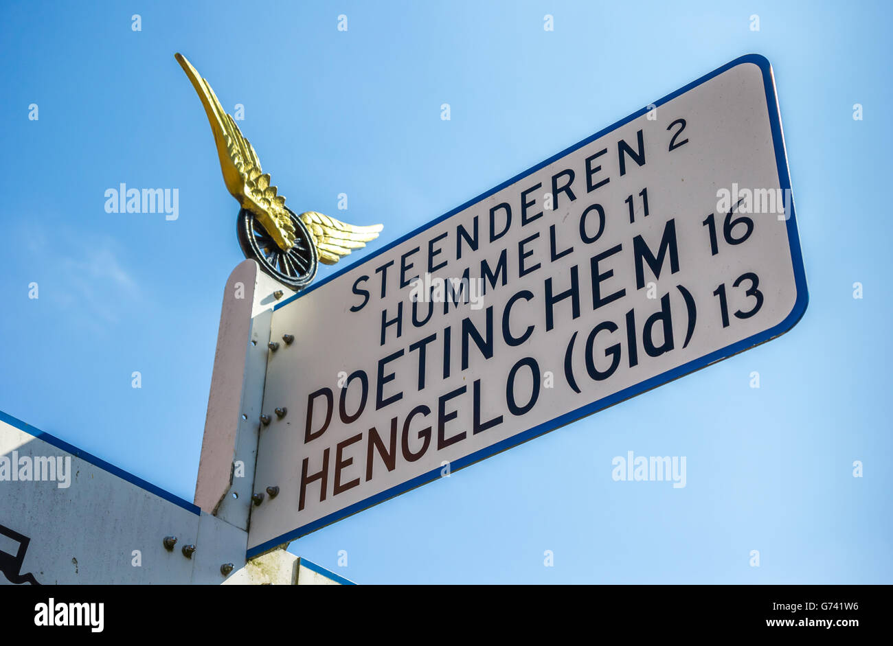 Old traffic sign in Bronkhorst, The Netherlands Stock Photo