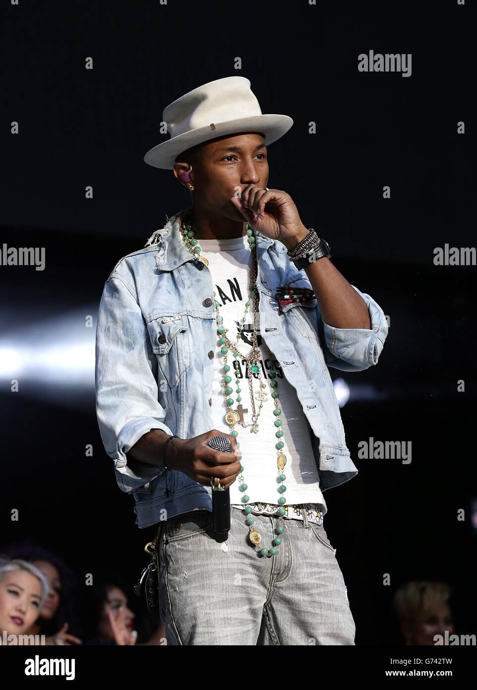 Pharrell Williams during Capital FM's Summertime Ball at Wembley Stadium, London. Stock Photo