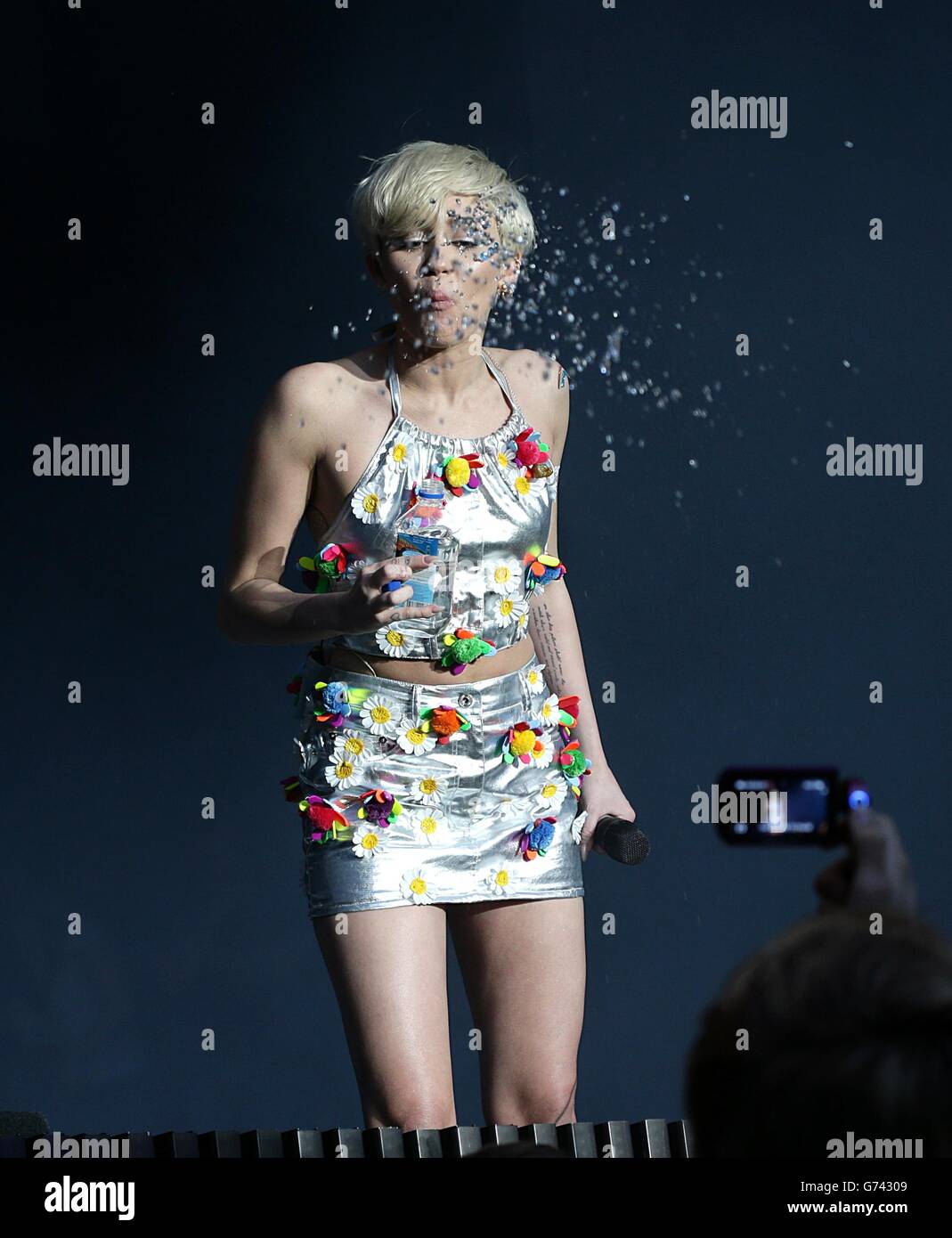 Miley cyrus performs during capital summertime ball at wembley stadium  hi-res stock photography and images - Alamy