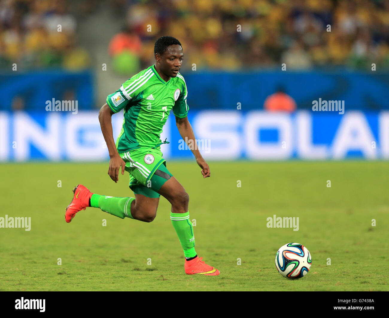 Soccer - FIFA World Cup 2014 - Group F - Nigeria v Bosnia and Herzegovina - Arena Pantanal. Ahmed Musa, Nigeria Stock Photo