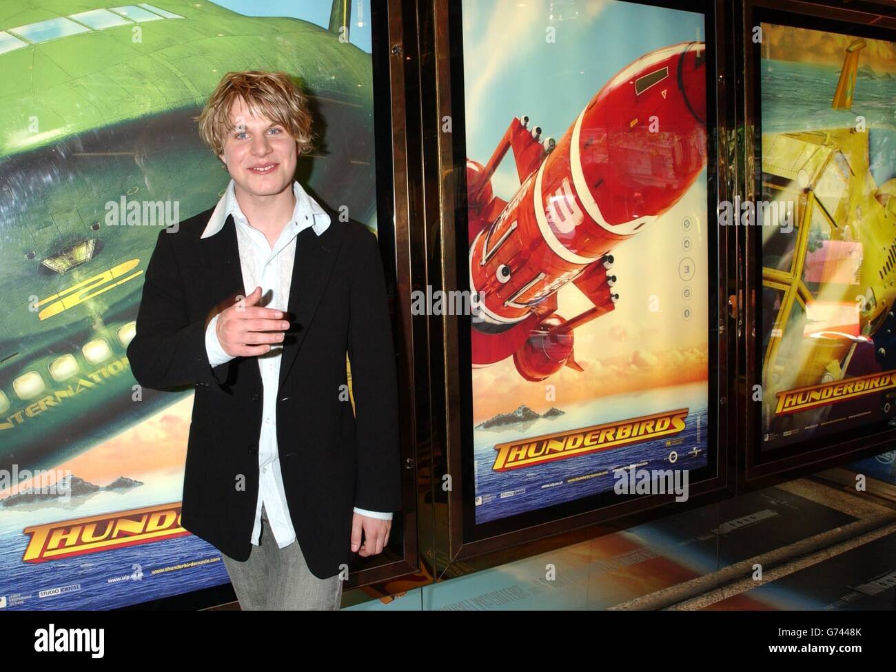 Star of the film Brady Corbet arrives for the UK premiere of Thunderbirds, at the Empire Leicester Square in central London. Stock Photo