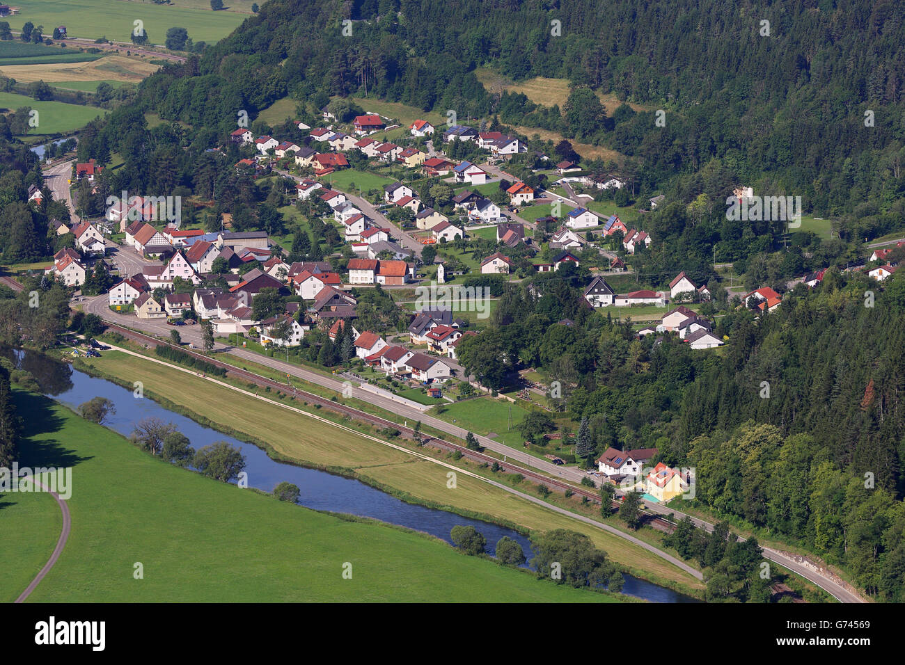 Danube valley, Hausen im Tal, Beuron, Baden-Wurttemberg, Germany Stock Photo