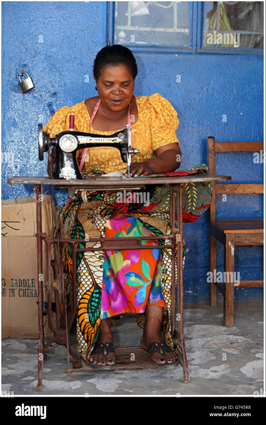 sewing machine, Solvezi, Zambia, Africa Stock Photo Alamy