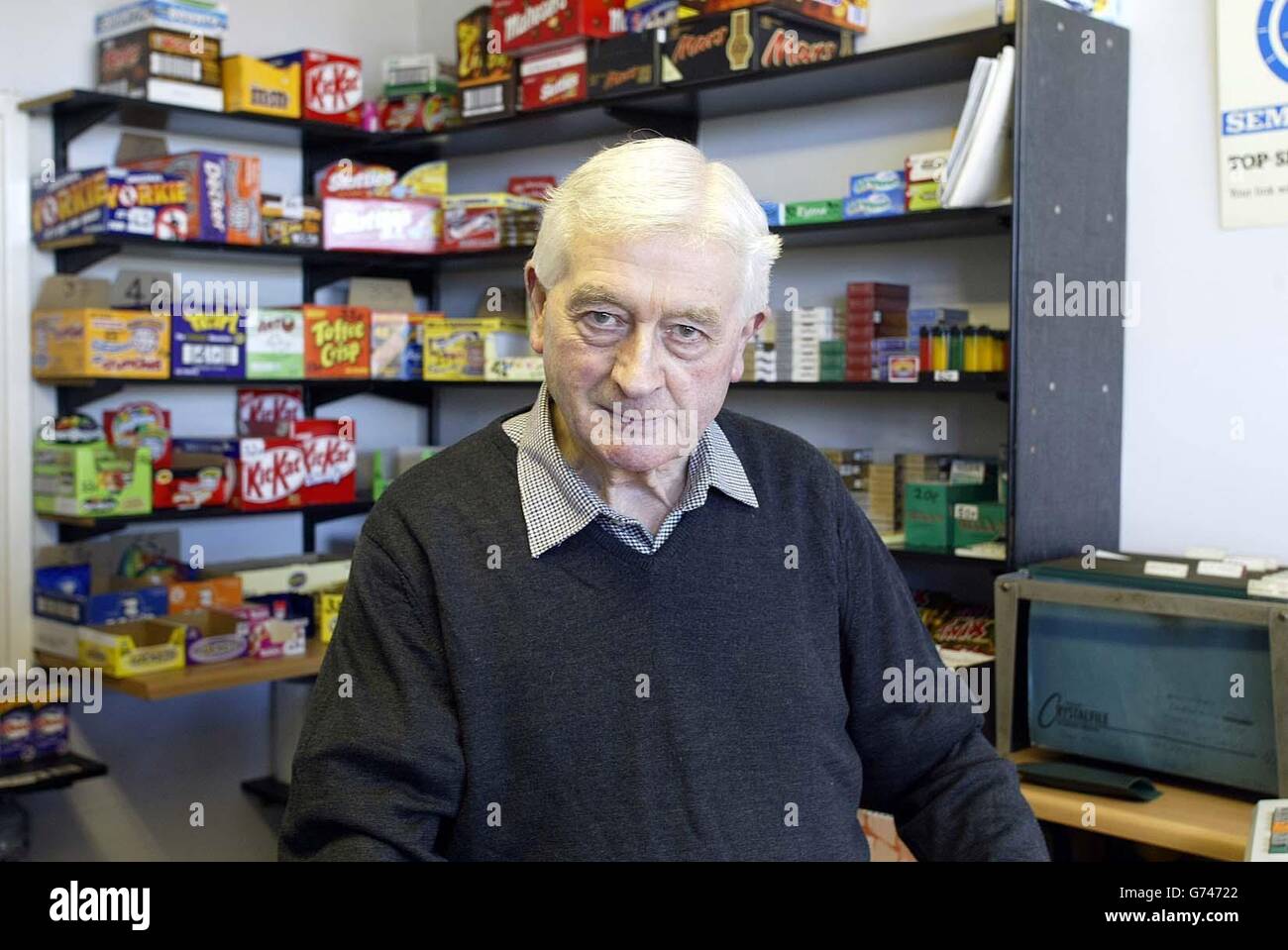 The owner of JD North petrol station Derek North at his garage near Shipton-by-Beningbrough, North Yorkshire near where Mark Hobson was found yesterday after a nationwide hunt. The double murders suspect was arrested after he was recognised by Mr North as he attempted to buy matches. Stock Photo