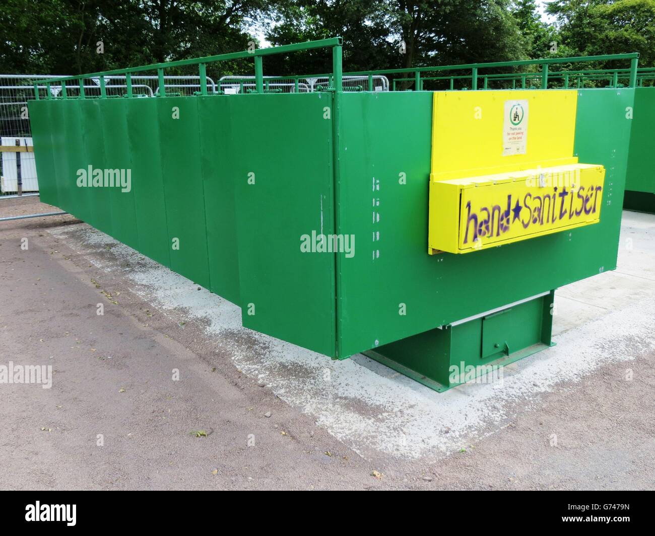 Glastonbury Festival preparations. New long drop toilets installed as preparations are made for the Glastonbury Festival. Stock Photo
