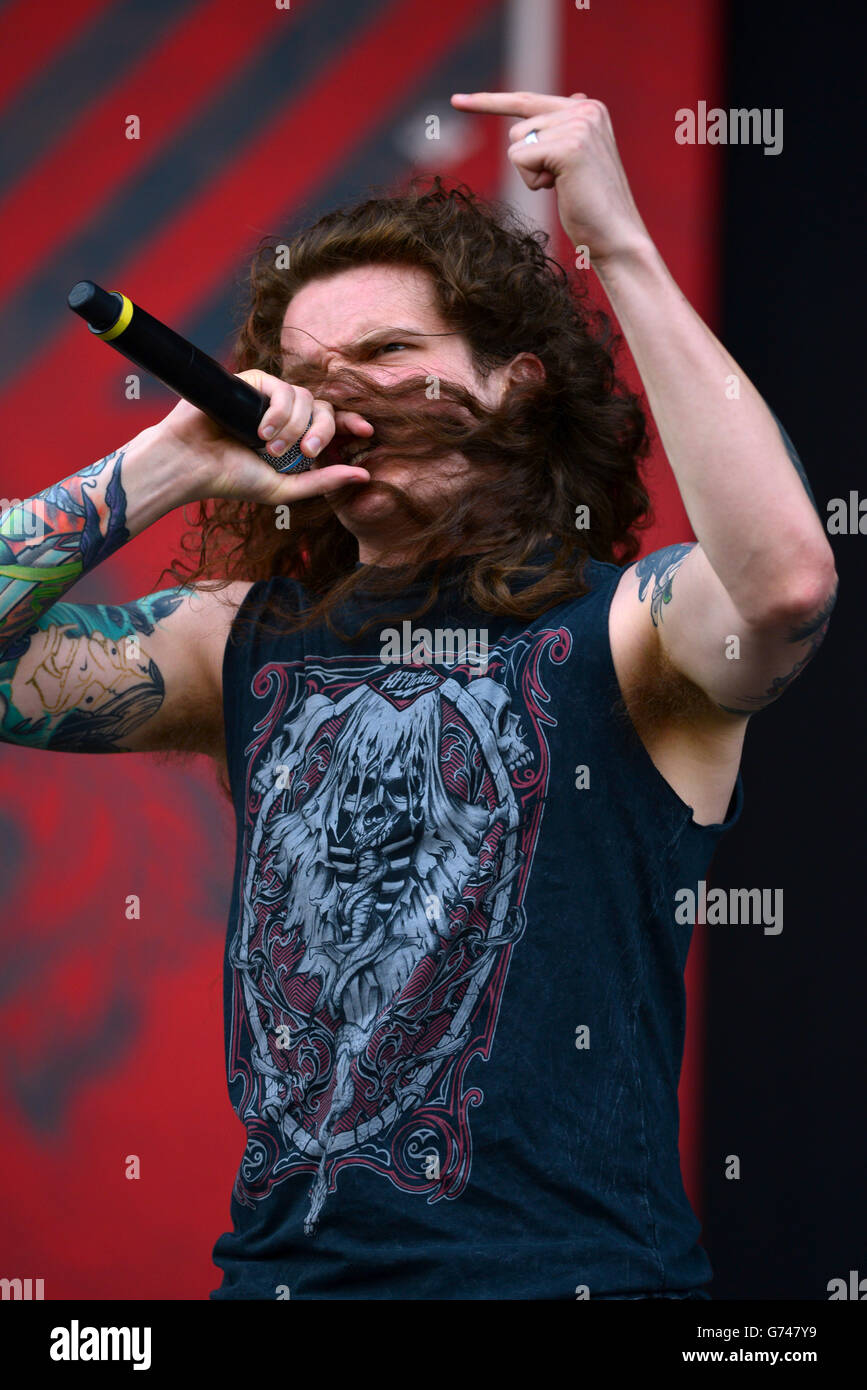 Levi Benton of Miss May I performs during day one of the 2014 Download