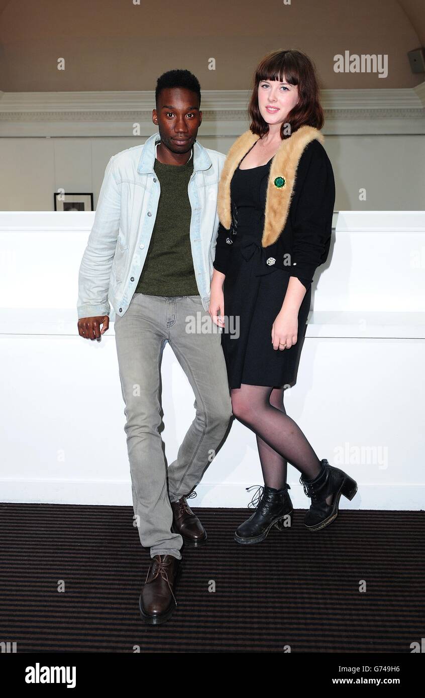 Nathan Stewart Jarrett and Alexandra Roach attending a screening of the new tv series of Utopia at Bafta in London. Stock Photo