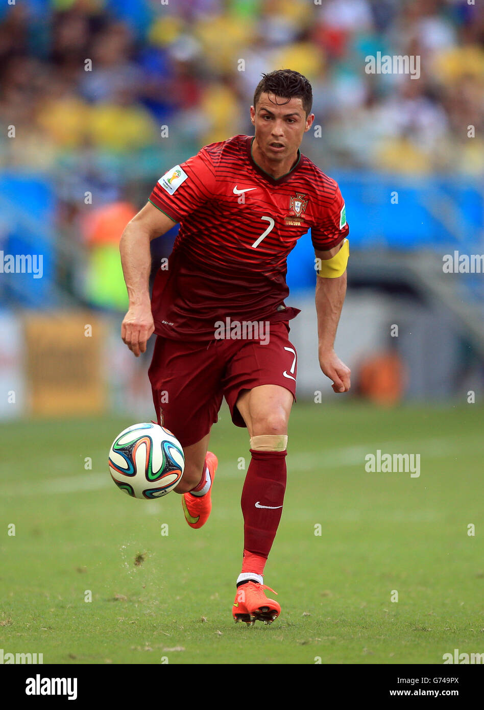 Soccer - FIFA World Cup 2014 - Group G - Germany v Portugal - Arena Fonte Nova. Portugal's Cristiano Ronaldo Stock Photo