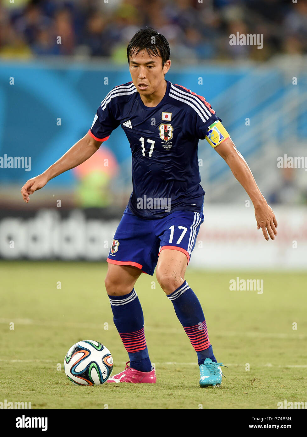 Soccer - FIFA World Cup 2014 - Group C - Japan v Greece - Estadio das Dunas. Makoto Hasebe, Japan Stock Photo