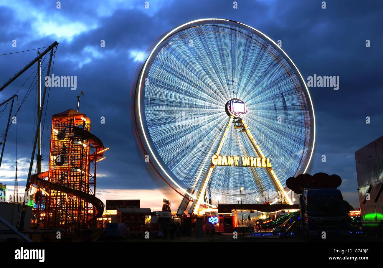 The Hoppings, the world's biggest travelling funfair, officially opened in Town Moor, Newcastle, this weekend, the fair is celebrating its 132nd year, has over 300 attractions and will last for 2 weeks. Stock Photo
