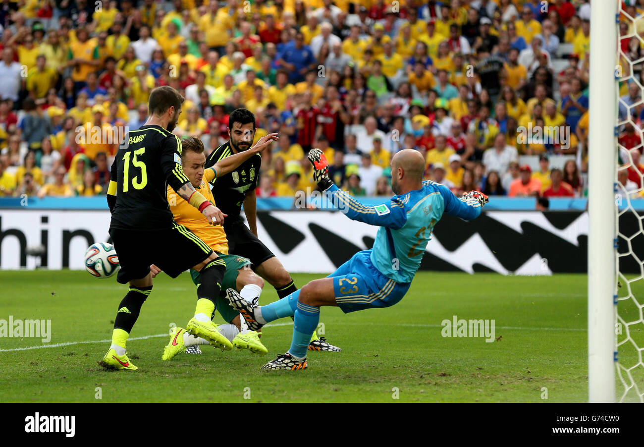 Soccer - FIFA World Cup 2014 - Group B - Australia v Spain - Arena da Baixada Stock Photo