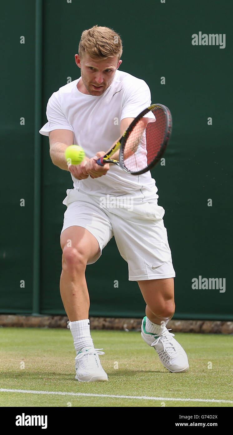 Daniel Cox during day one of the Wimbledon Championships at the All England  Lawn Tennis and Croquet Club, Wimbledon Stock Photo - Alamy