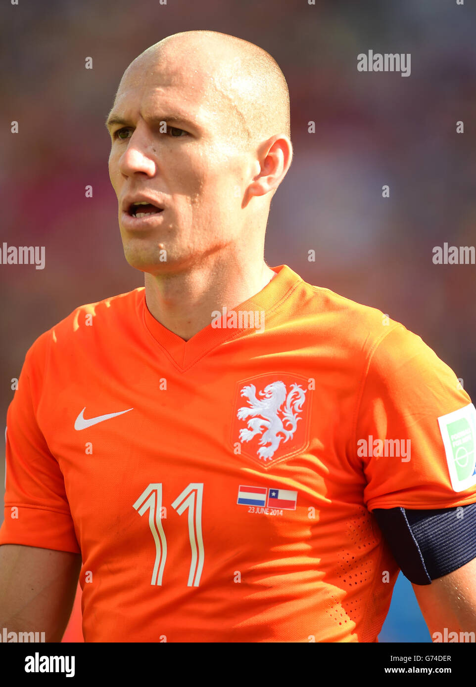 Soccer - FIFA World Cup 2014 - Group B - Netherlands v Chile - Arena Corinthians. Netherlands' Arjen Robben Stock Photo