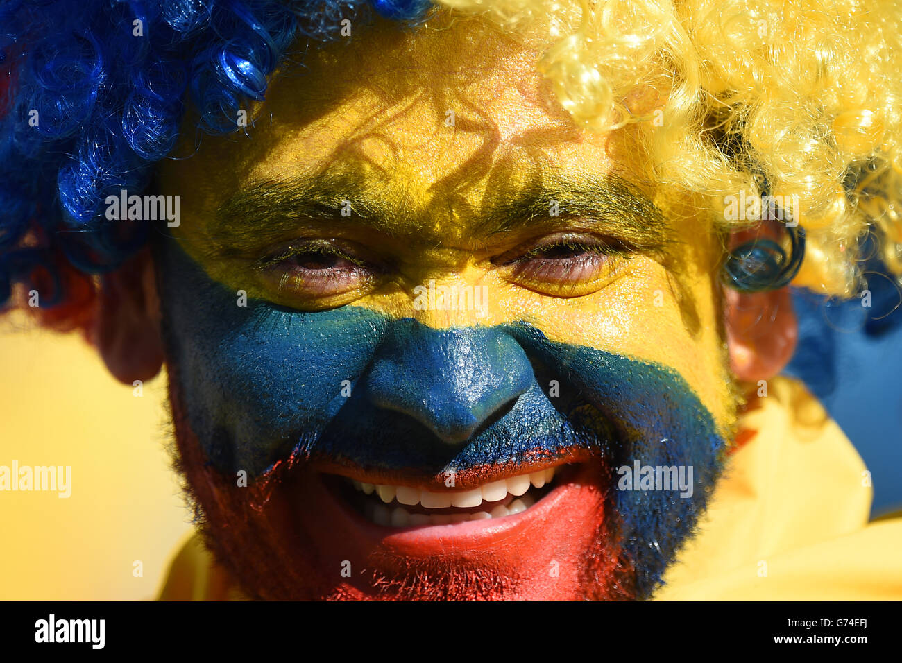 Soccer - FIFA World Cup 2014 - Group C - Japan v Colombia - Arena Pantanal. Colombia fans outside Arena Pantanal Stock Photo