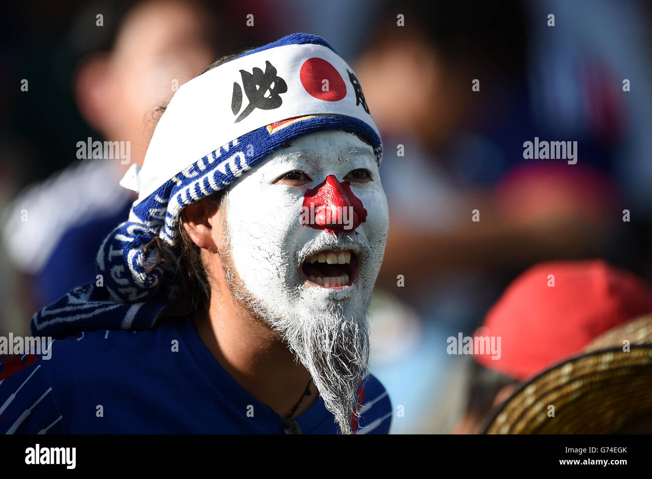 Soccer - FIFA World Cup 2014 - Group C - Japan v Colombia - Arena Pantanal. Japan fans in the stands. Stock Photo
