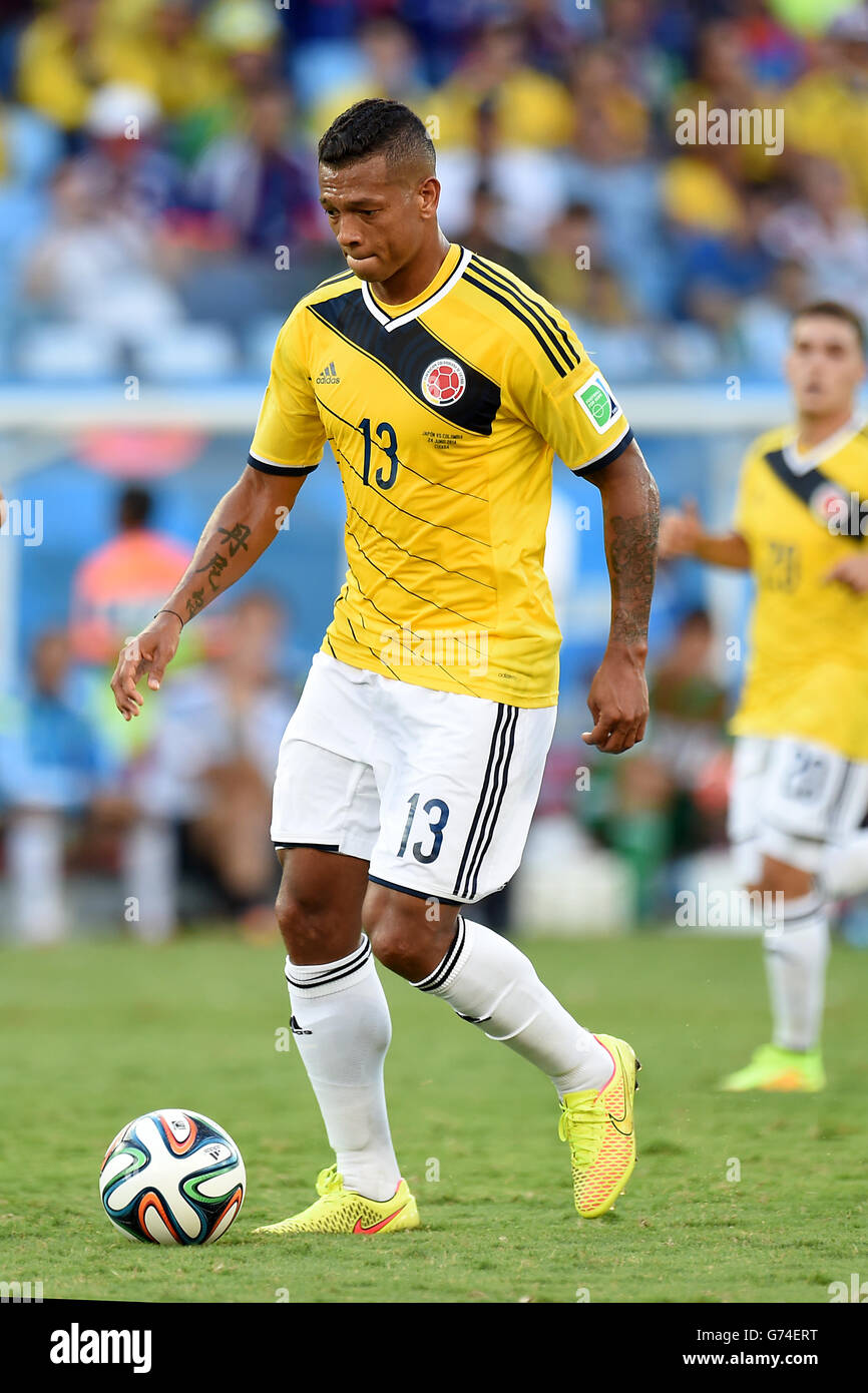 Soccer - FIFA World Cup 2014 - Group C - Japan v Colombia - Arena Pantanal. Colombia's Fredy Guarin Stock Photo