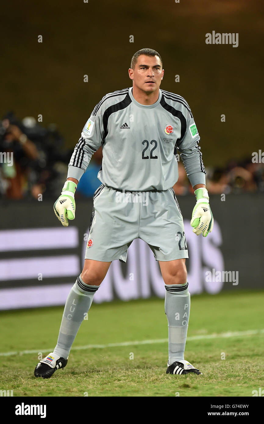 Colombia Goalkeeper Faryd Mondragon who is the oldest player to ever compete in a world cup final. Stock Photo