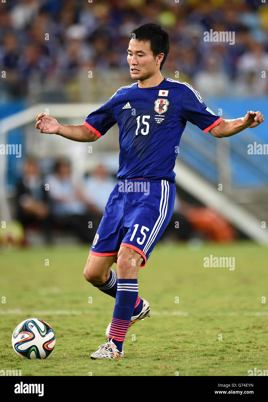 Soccer - FIFA World Cup 2014 - Group C - Japan v Colombia - Arena Pantanal. Japan's Yasuyuki Konno Stock Photo