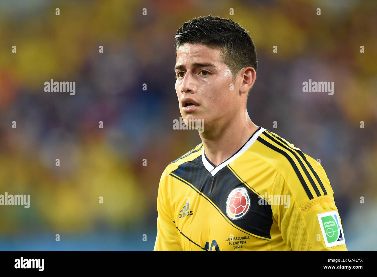 Soccer - FIFA World Cup 2014 - Group C - Japan v Colombia - Arena Pantanal. Colombia's James Rodriguez Stock Photo