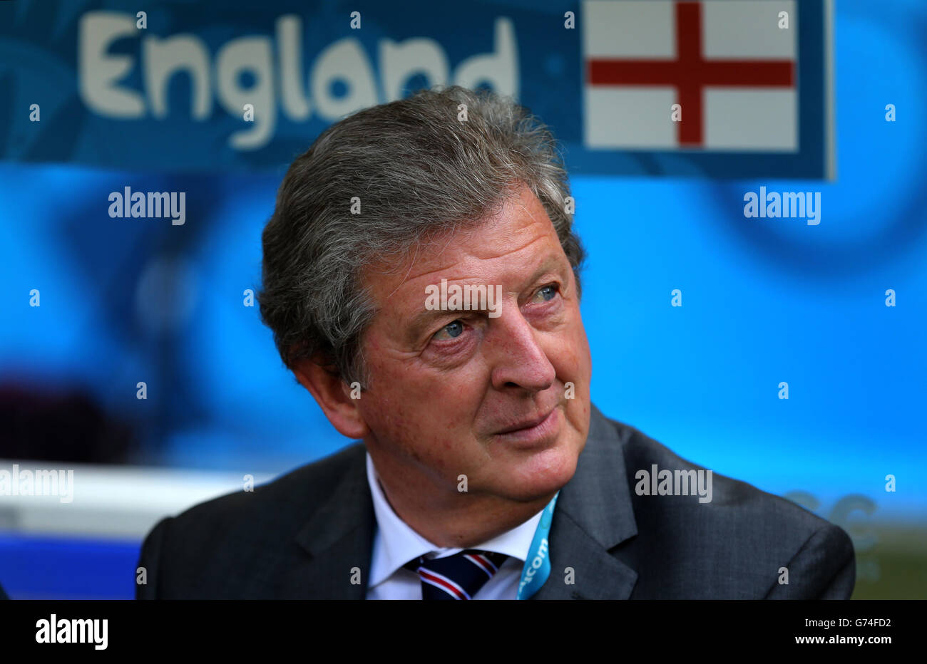Soccer - FIFA World Cup 2014 - Group D - Costa Rica v England - Estadio Mineirao. England manager Roy Hodgson before the match Stock Photo