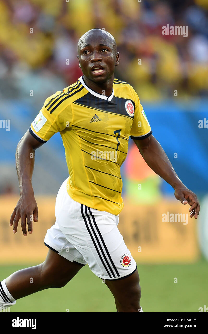 Soccer - FIFA World Cup 2014 - Group C - Japan v Colombia - Arena Pantanal. Pablo Armero, Columbia Stock Photo
