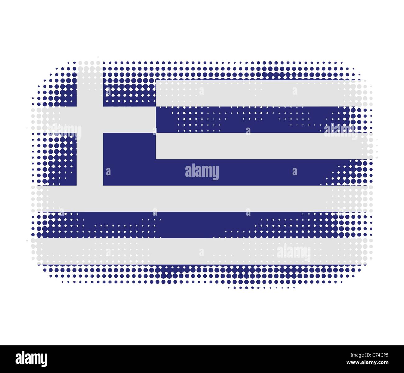Greece flag symbol halftone vector background illustration Stock Vector
