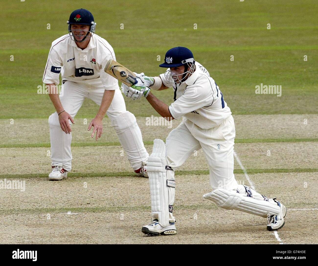 Sport cricket action hitting batting mike hussey iain sutcliffe hi-res ...