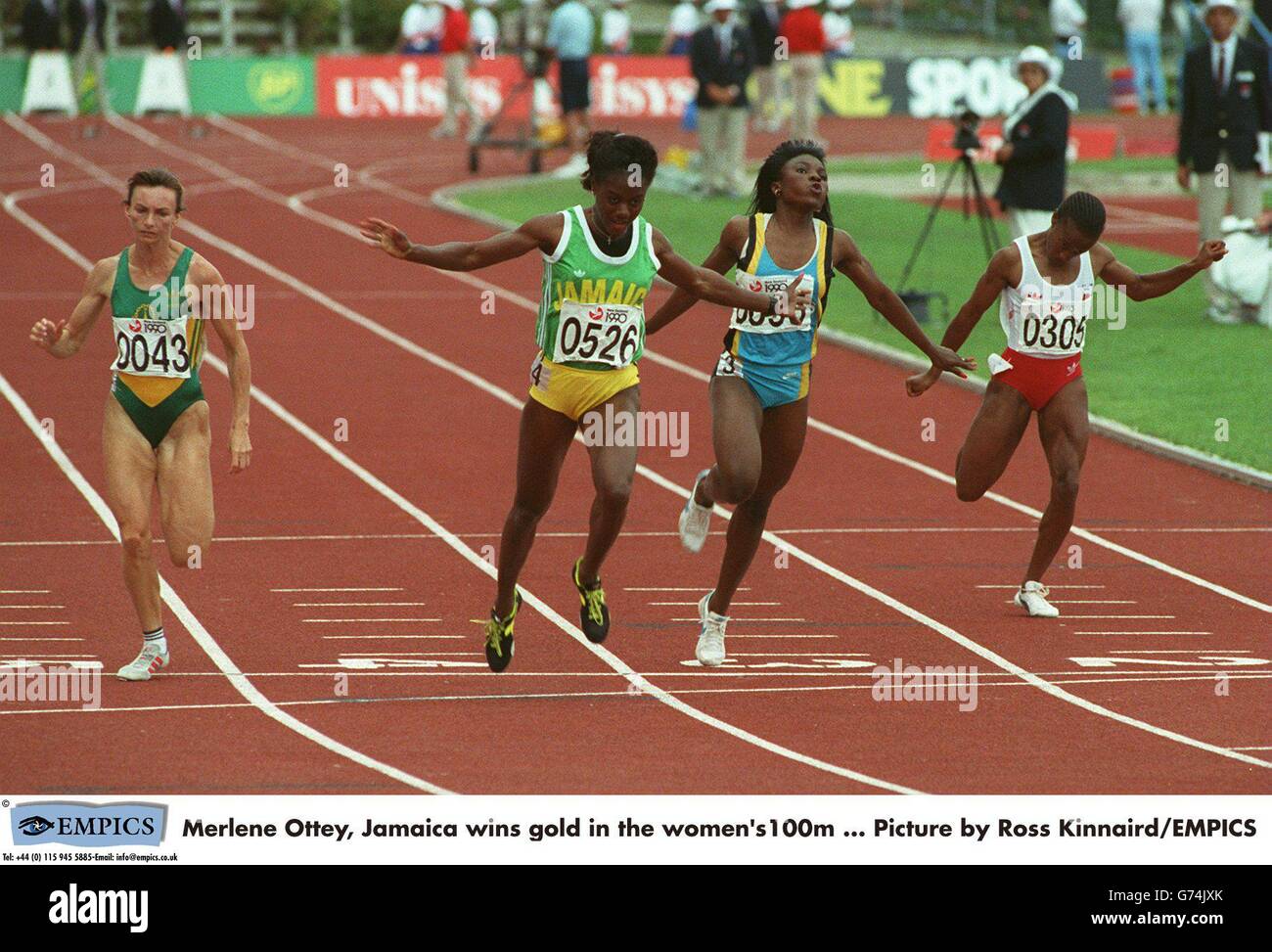 Commonwealth Games Auckland-Athletics. Merlene Ottey, Jamaica wins gold in the women's100m ... Picture by Ross Kinnaird/EMPICS Stock Photo