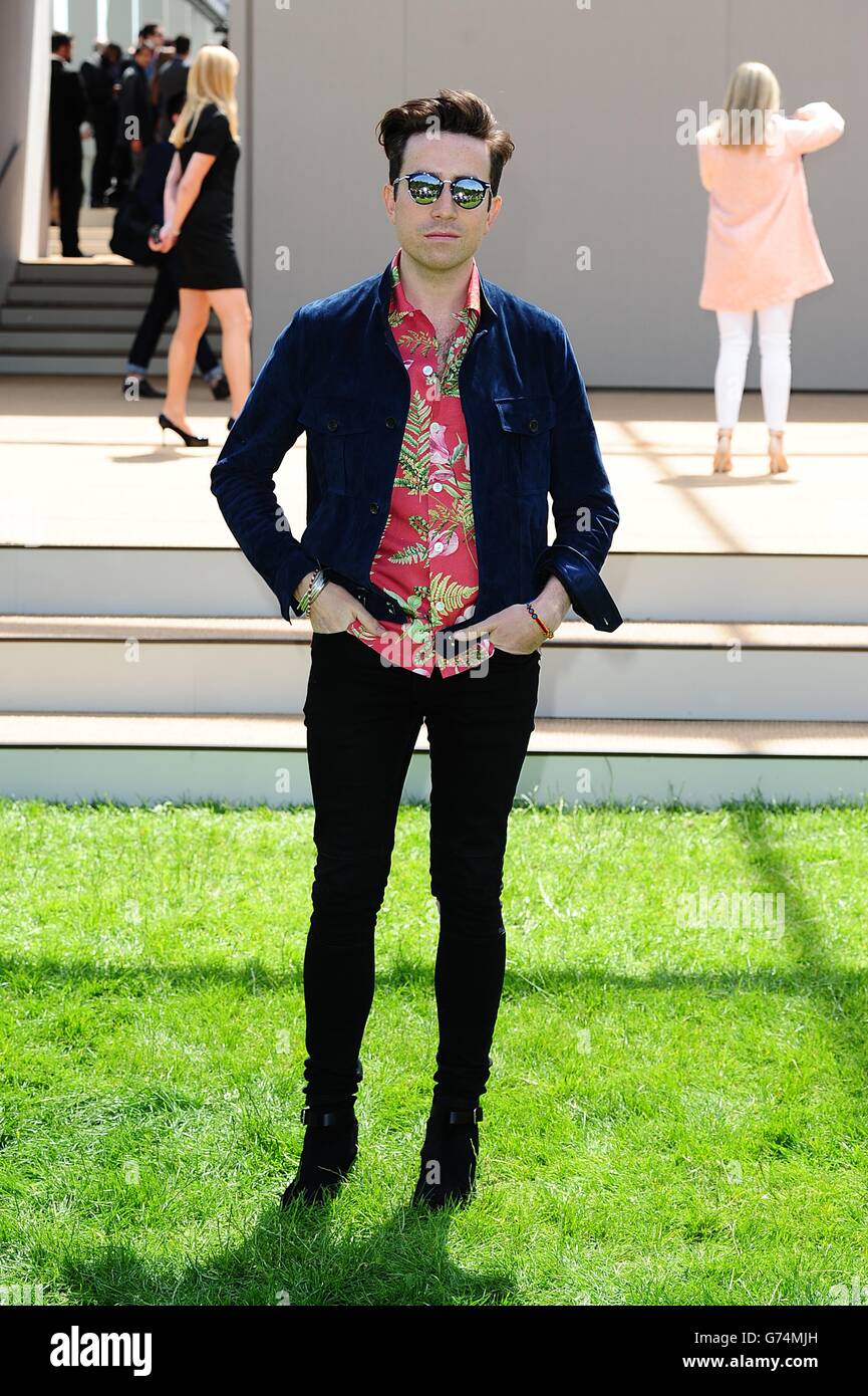 Nick Grimshaw arriving for the Burberry Prorsum fashion show, held at Perks  Field in Kensington Palace Gardens as part of London Collections Men Stock  Photo - Alamy