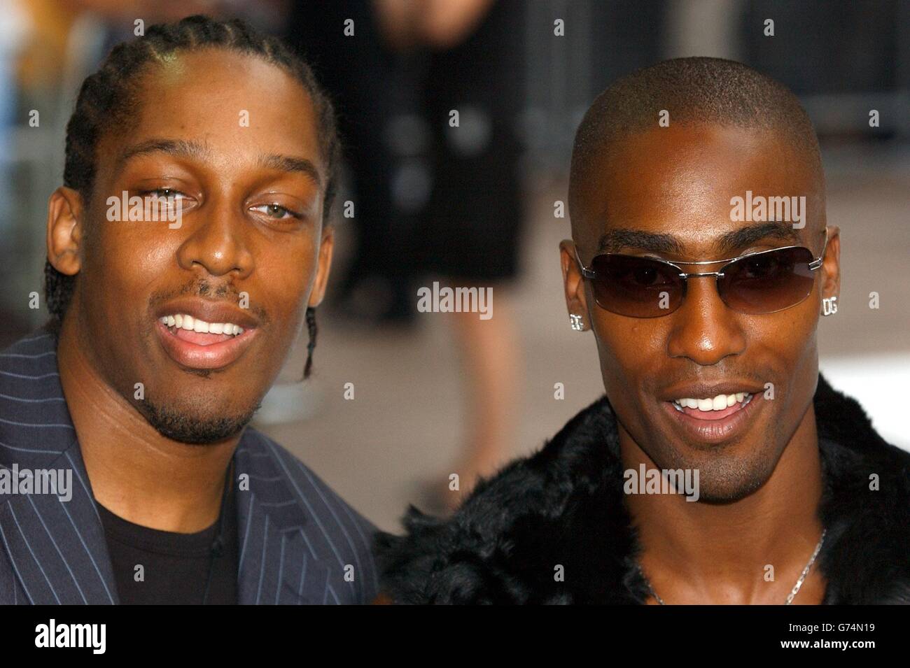 Lemar and Simon Webbe arrive for the UK premiere of I, Robot at the Odeon Leicester Square in central London. Stock Photo