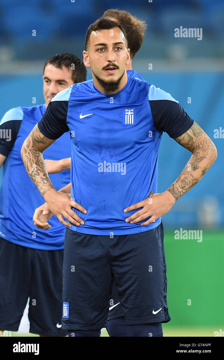 Soccer - FIFA World Cup 2014 - Group C - Japan v Greece - Greece Training and Press Conference - Estadio das Dunas. Greece's Konstantinos Mitroglou during a training session at Arena das Dunas in Natal Stock Photo