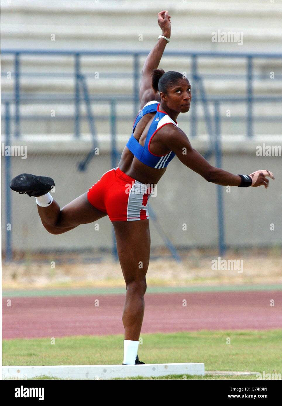 Denise Lewis TeamGB Olympic Holding Camp. Heptathlete Denise Lewis