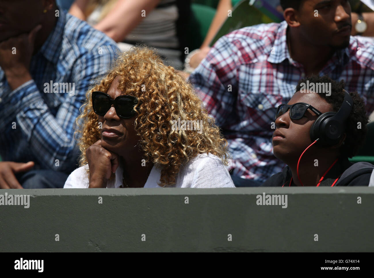 Oracene Price, mother of USA's Venus Williams, watches her match(07)