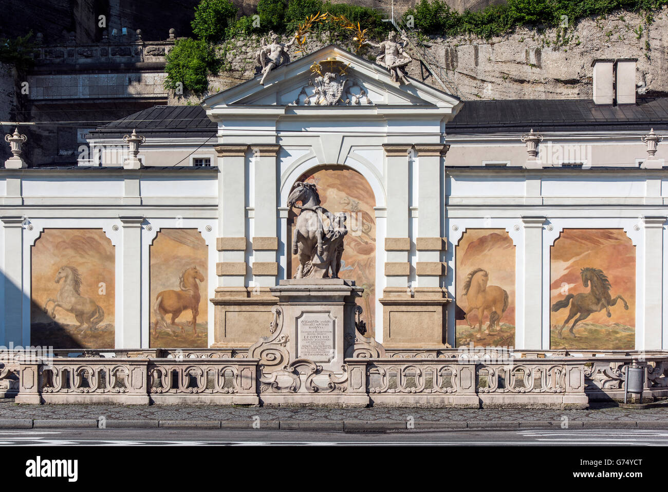 Pferdeschwemme horse pond, Herbert-von-Karajan-Platz, Salzburg, Austria Stock Photo