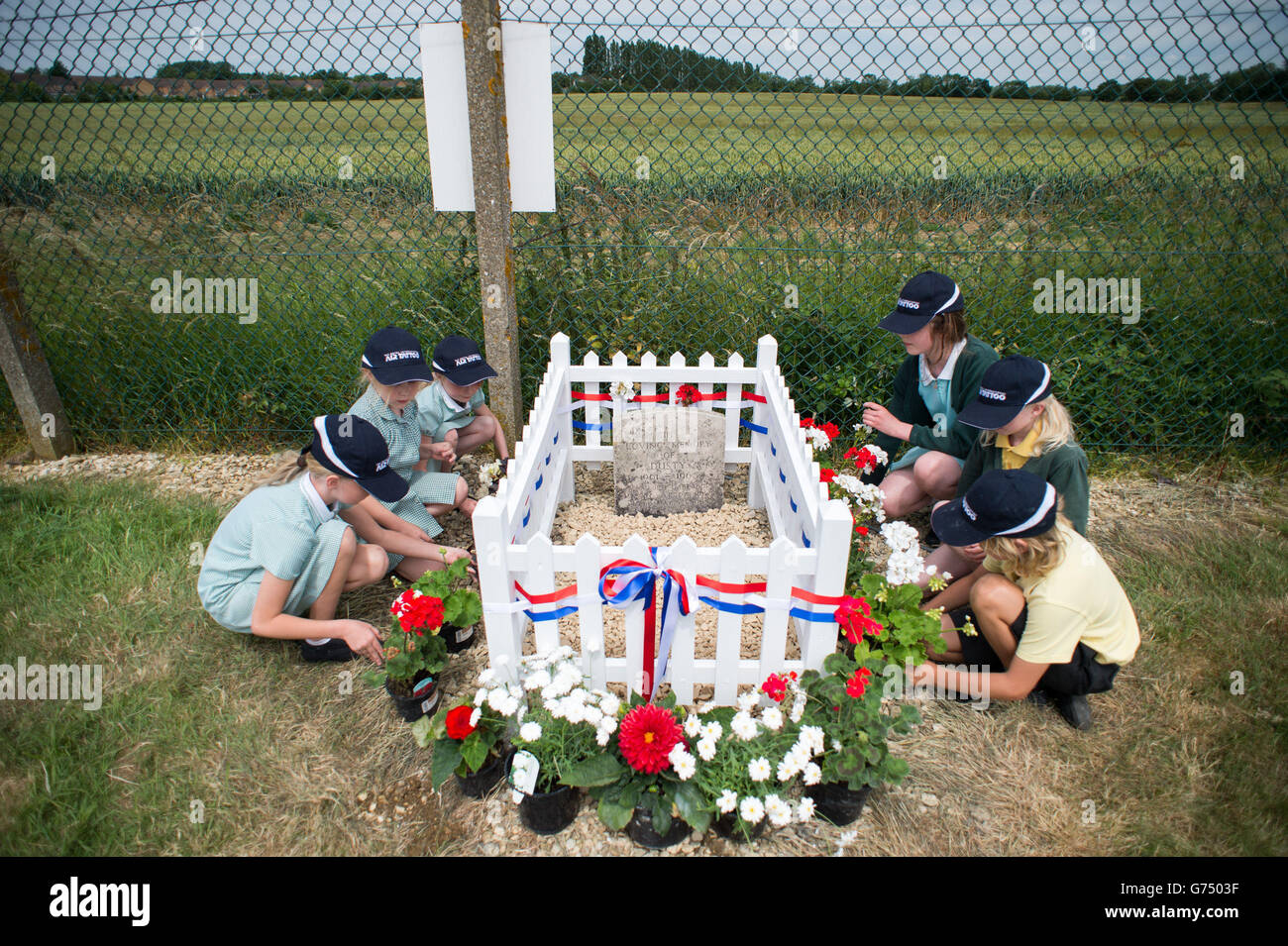 Red Arrows dog grave restored Stock Photo