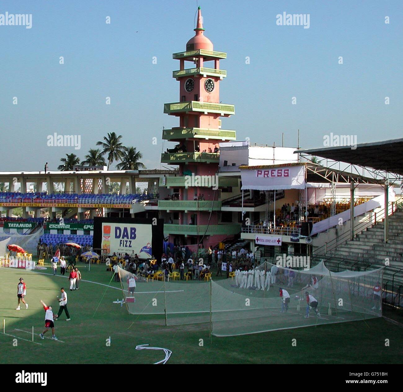 The England OneDay International Cricket net at the Barabati Stadium