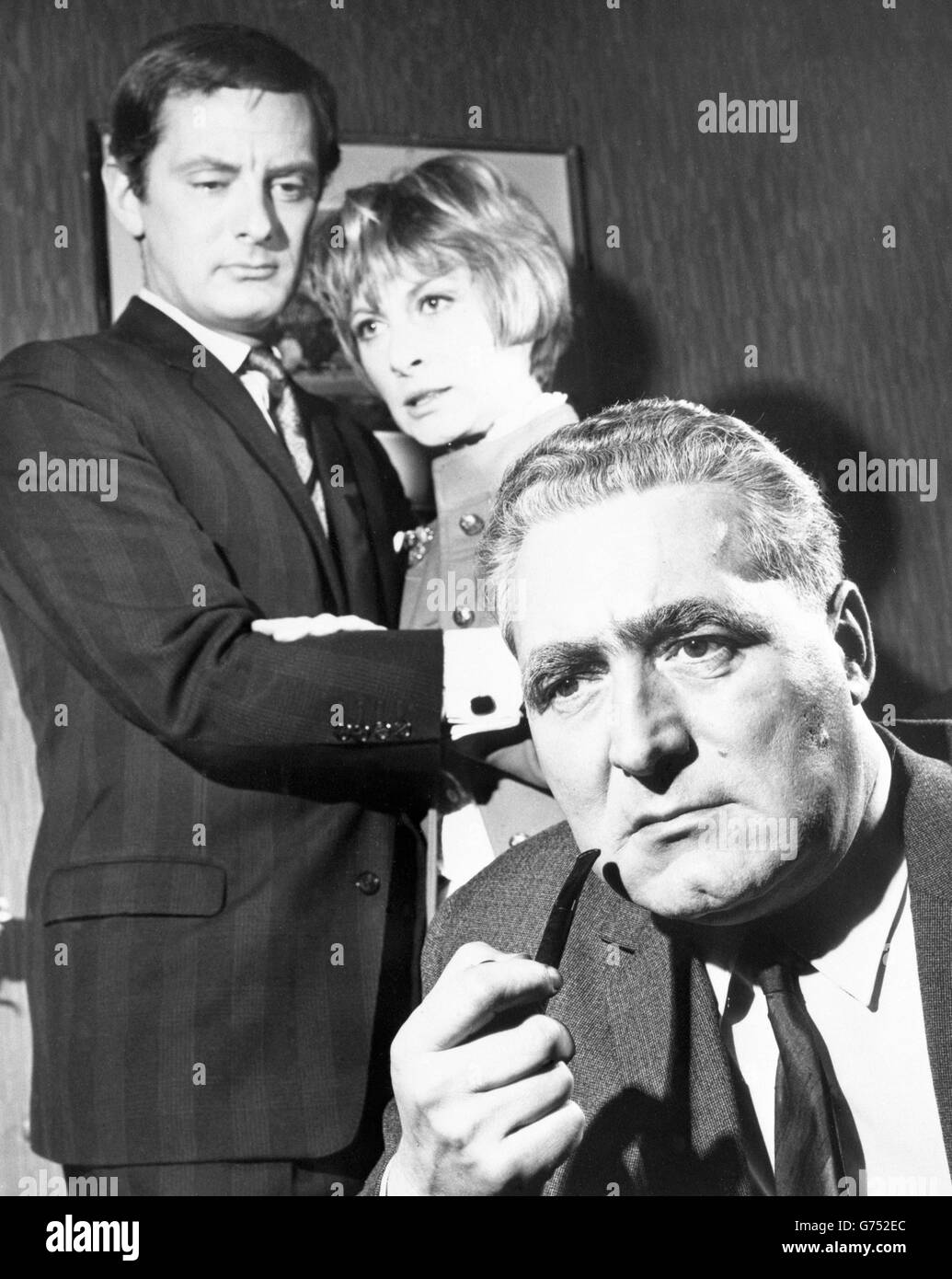 Television - Anglia TV - The Confession. The stars of Anglia TV's The Confession - (l-r) Francis Matthews, Ann Lynn and Leslie Sands. Stock Photo