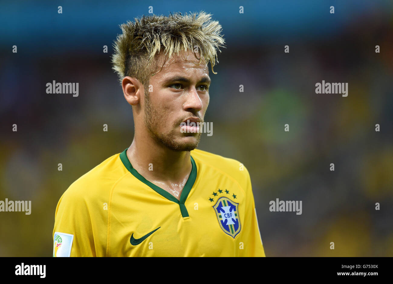 Soccer - FIFA World Cup 2014 - Group A - Brazil v Mexico - Estadio Castelao. Brazil's Neymar Stock Photo