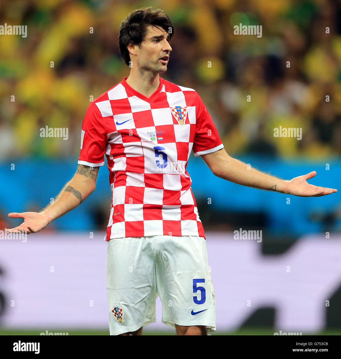 Soccer - FIFA World Cup 2014 - Group A - Brazil v Croatia - Arena Corinthians. Croatia's Vedran Corluka Stock Photo
