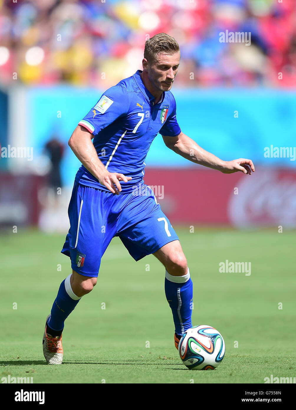Soccer - FIFA World Cup 2014 - Group D - Italy v Costa Rica - Arena Pernambuco. Ignazio Abate, Italy Stock Photo