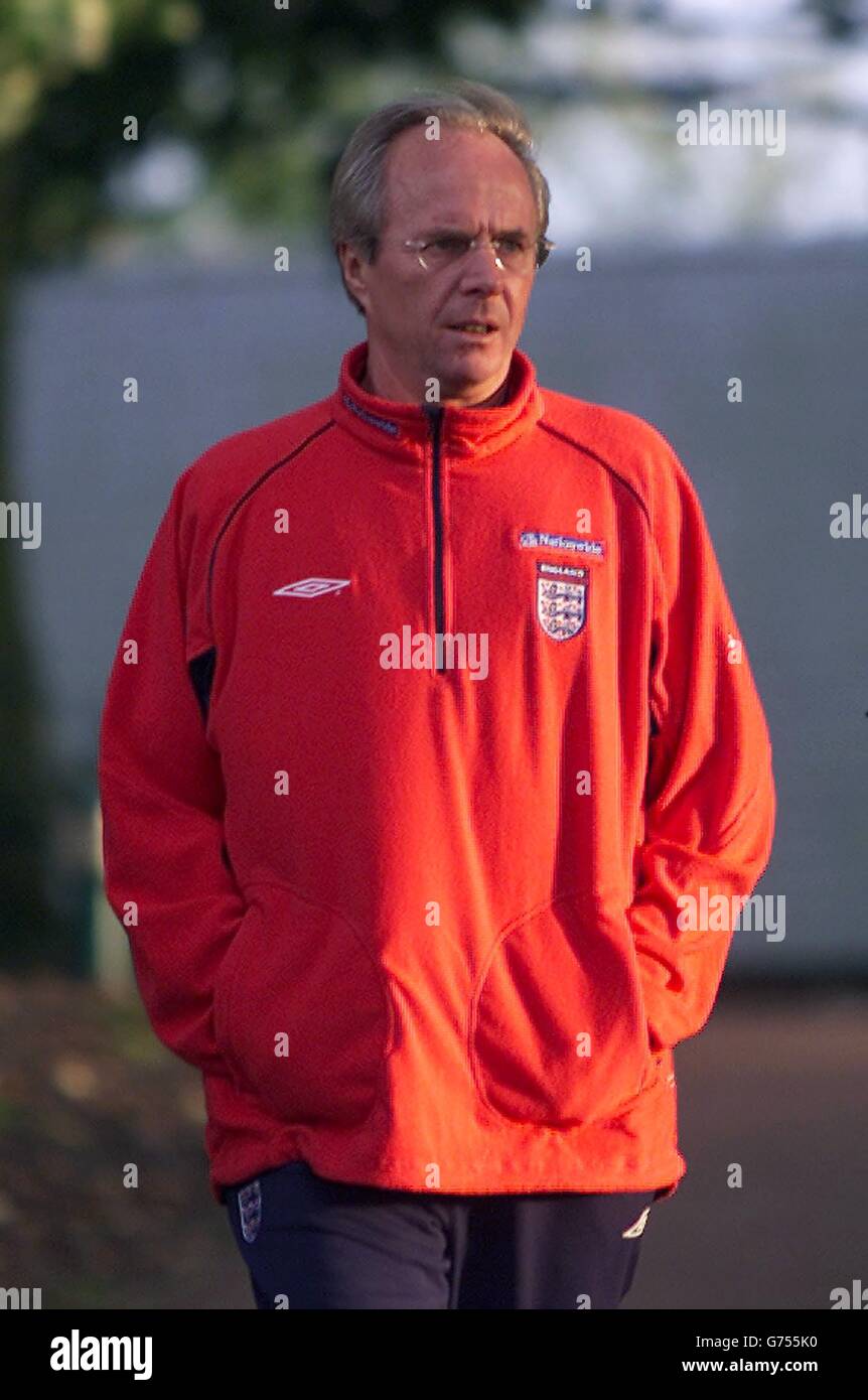 England's manager Sven-Goran Eriksson arrives for a press conference at ...